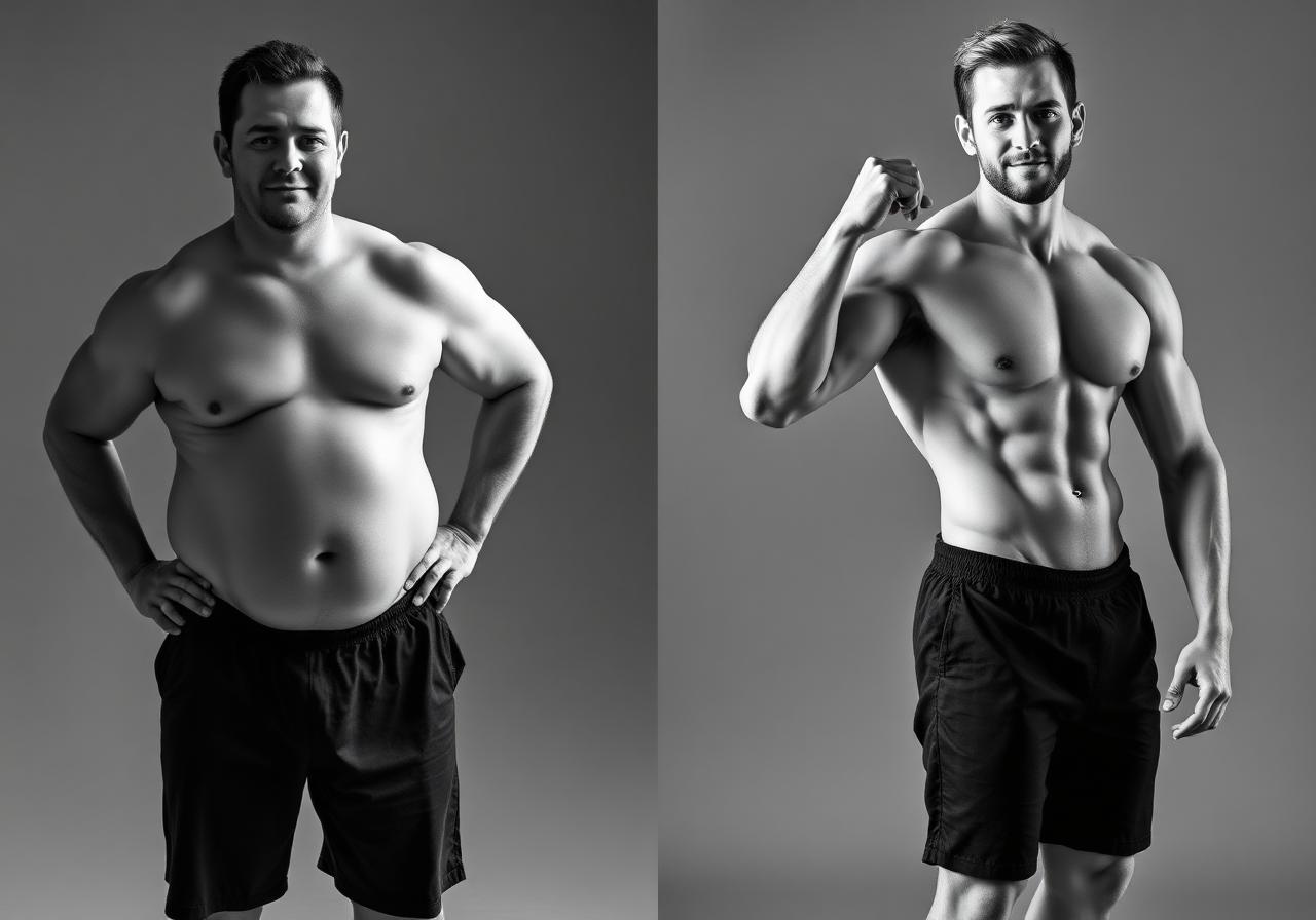 Client transformation, before and after photos