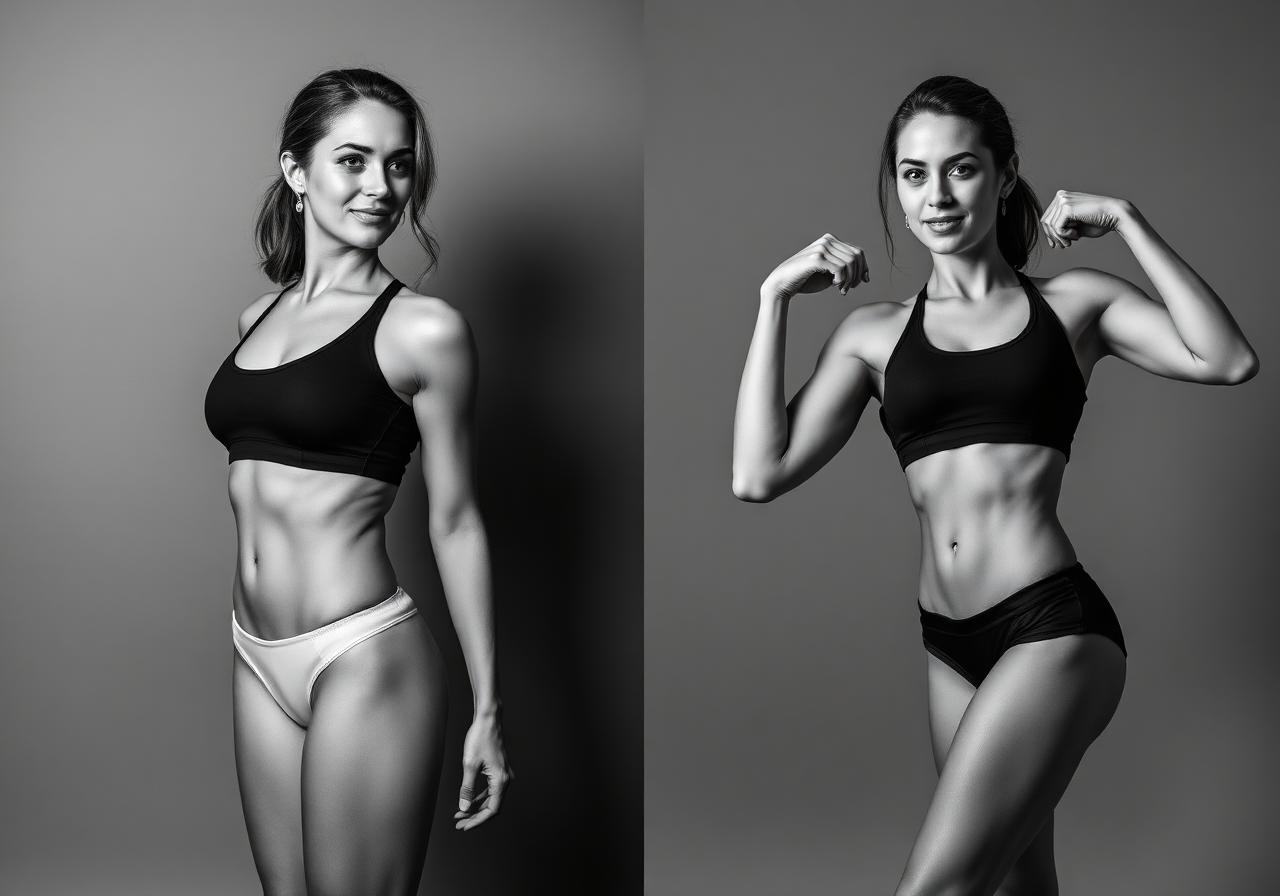 Sarah K. transformation, before and after